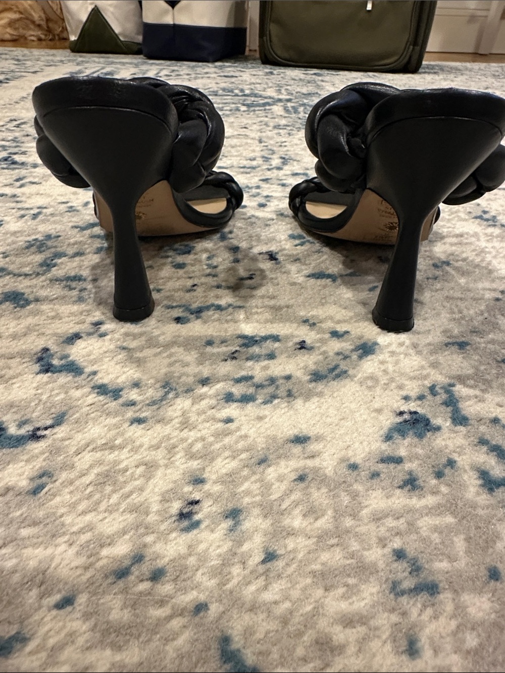 Stuart Weitzman Playa 100 Black Braided Heels - Picture 4 of 8